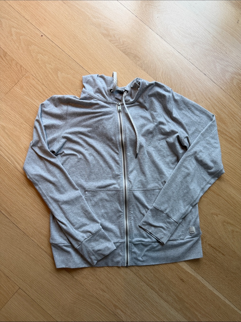 Vuori small Light Gray Zip-Up Hoodie Jacket
